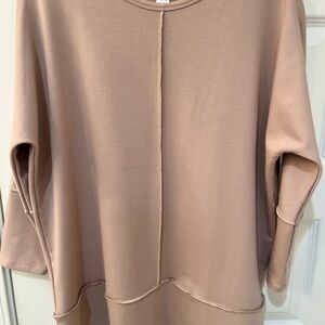 Spanx Women’s Perfect Length Dolman 3/4 Sleeve Soft Pullover Sweatshirt Beige S